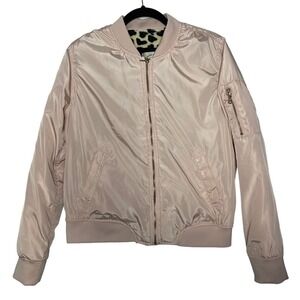 Ci Sono Light Pink Bomber Jacket With Gold Zipper Size Large (Young Adult)